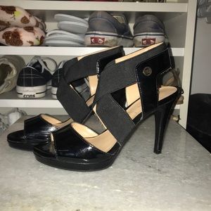 Black criss cross heels